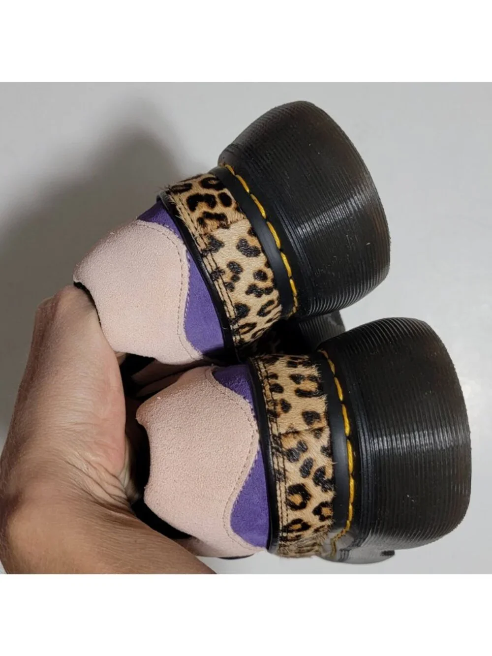 NEW Dr. Martens 5-Eye Leopard and Suede Shoes Goth Grunge Punk 90s Womens 8